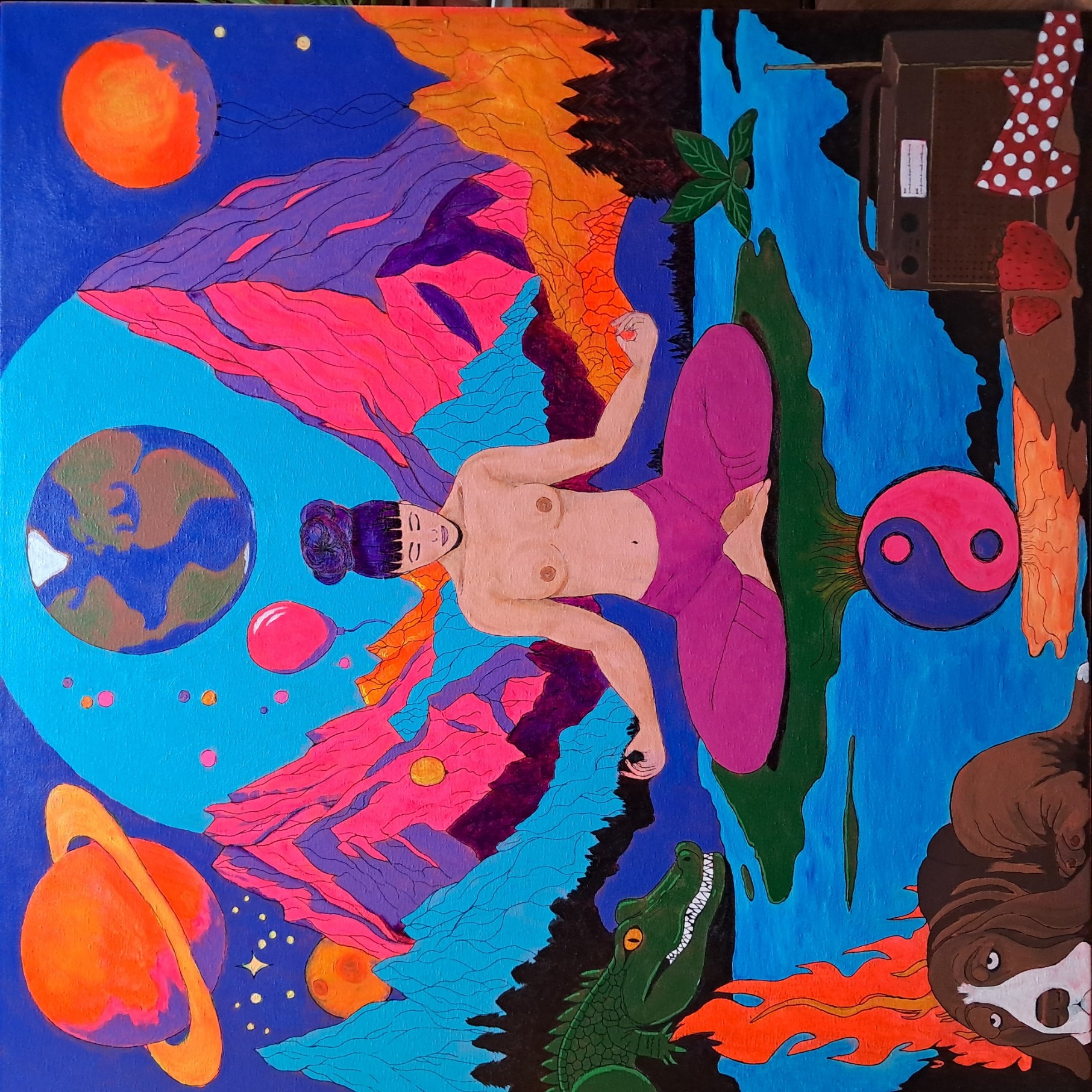 Exoplaneta GJ1214B, Iraya, 2026. Acrylic on canvas.