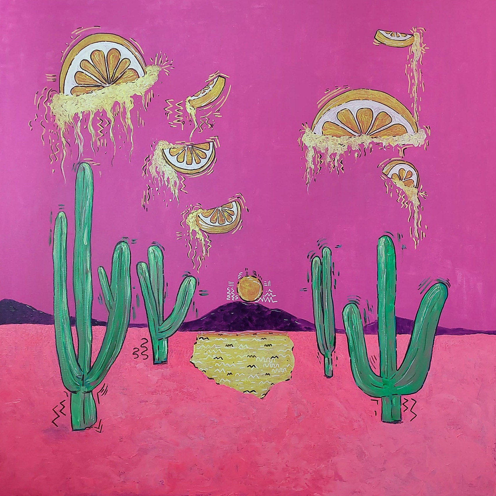 Lluvia ácida I, Iraya, 2024. Acrylic on canvas.