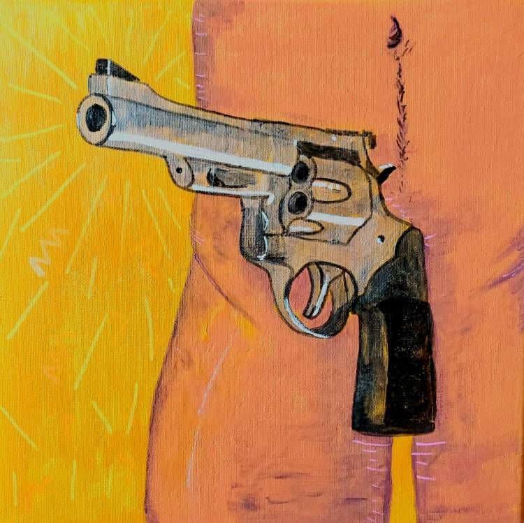 No me apuntes a la cara, Iraya, 2024. Acrylic on canvas.