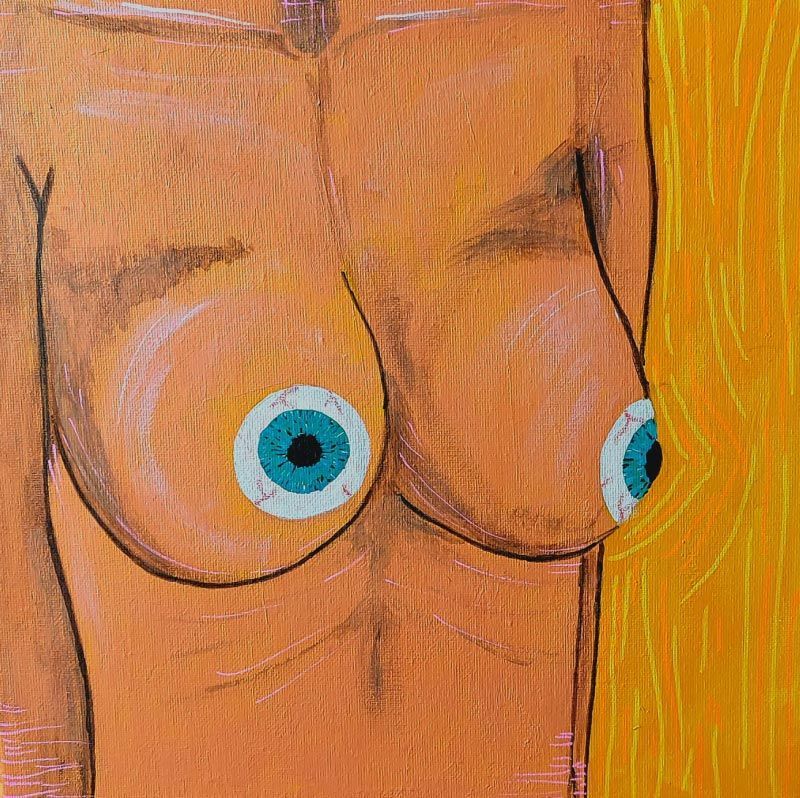 Tu mirada me hipnotiza, Iraya, 2024. Acrylic on canvas.